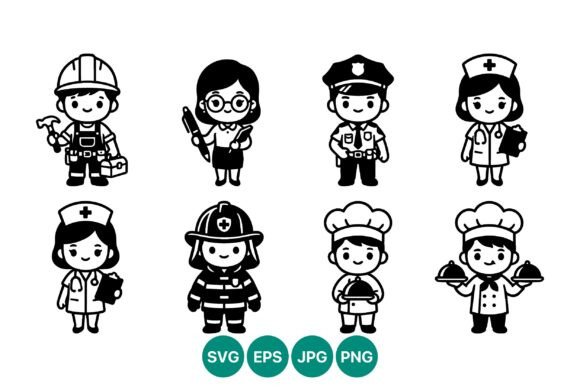 Cute Professional Jobs Vector Characters