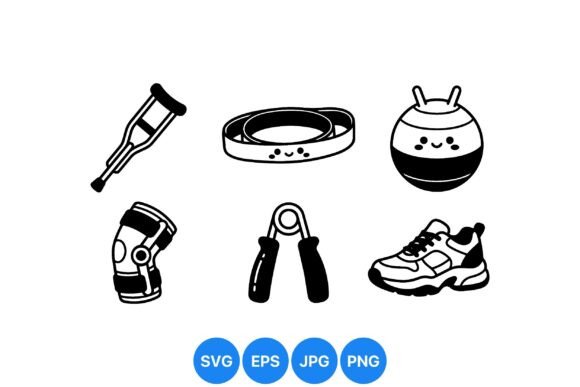 Fitness Rehab Equipment Icons