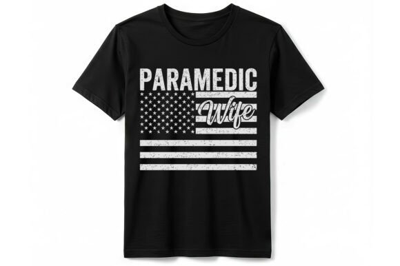 Proud Paramedic Wife Flag T-shirt