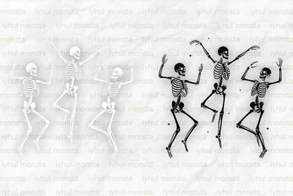 Skeleton Dance Illustration Vector