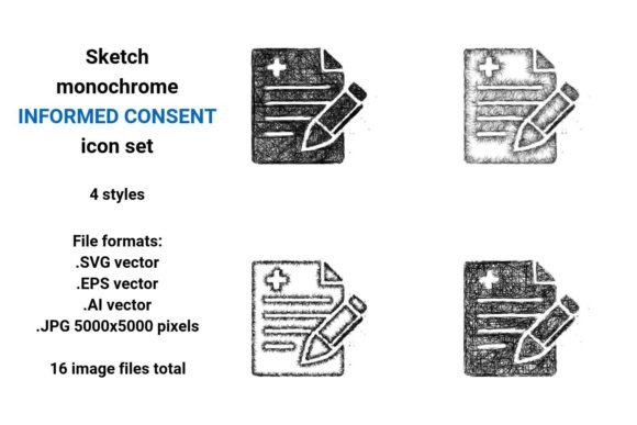 Sketch Informed Consent Icon Set